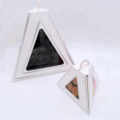 جعبه بسته بندی ماکارون مثلثی شکل هرم جعبه بسته بندی کیک کوچک
