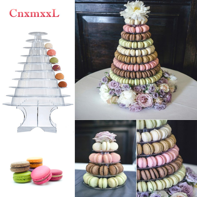 Super WOW 10 Tier Macaron Blister Tower Stand Packaging با آکریلیک