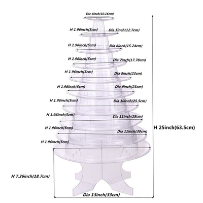 Super WOW 10 Tier Macaron Blister Tower Stand Packaging با آکریلیک