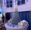 پایه کیک عروسی 13 طبقه بزرگ ماکارون سفید 62 سانتی متری