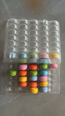 ماکارون ۳۵ بسته بندی سینی شفاف جعبه دست ساز بسته بندی ماکارون بسته بندی شکلات بسته بندی کف و بالای کف بسته بندی کیک