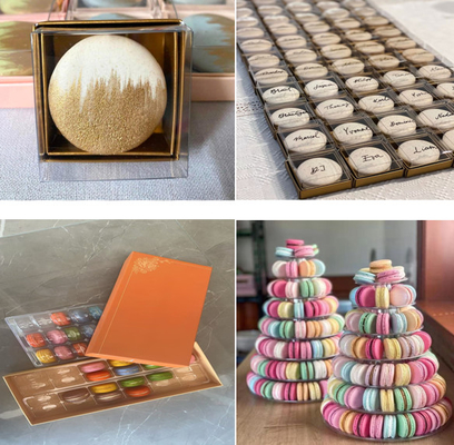 جعبه پلاستیکی 33-Grain Macaron Macaron Tray طراحی قابل تنظیم شفاف