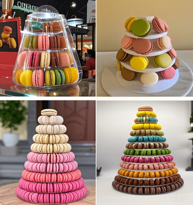Super WOW 10 Tier Macaron Blister Tower Stand Packaging با آکریلیک