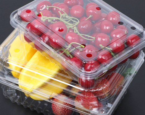 Full-box with lid disposable transparent packaging box for fruits and vegetables; transparent packaging box for fresh meat, food and fruits; plastic box