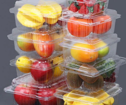 Full-box with lid disposable transparent packaging box for fruits and vegetables; transparent packaging box for fresh meat, food and fruits; plastic box