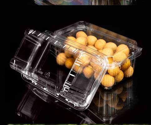 Single-use pineapple packaging box with transparent cover, 2 kilograms in size, specially designed for supermarkets, fruit cutting box, pet plastic box, fruit box