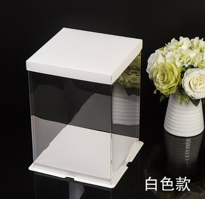 Fully transparent cake box - 4 inches, 6 inches, 8 inches, 10 inches, 12 inches, extra-high double-layer birthday cake box packaging box