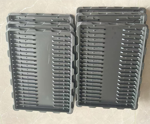 سینی تاول سیاه سفارشی ضد الکتریسیته ساکن PS برای قطعات الکترونیکی و باتری‌های لیتیومی