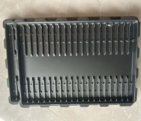 عمده فروشی سیاه PS 40 شبکه 63 * 14 * 15 سینی ضد استاتیک برای صفحه مدار و جواهرات نمایش بسته بندی پف